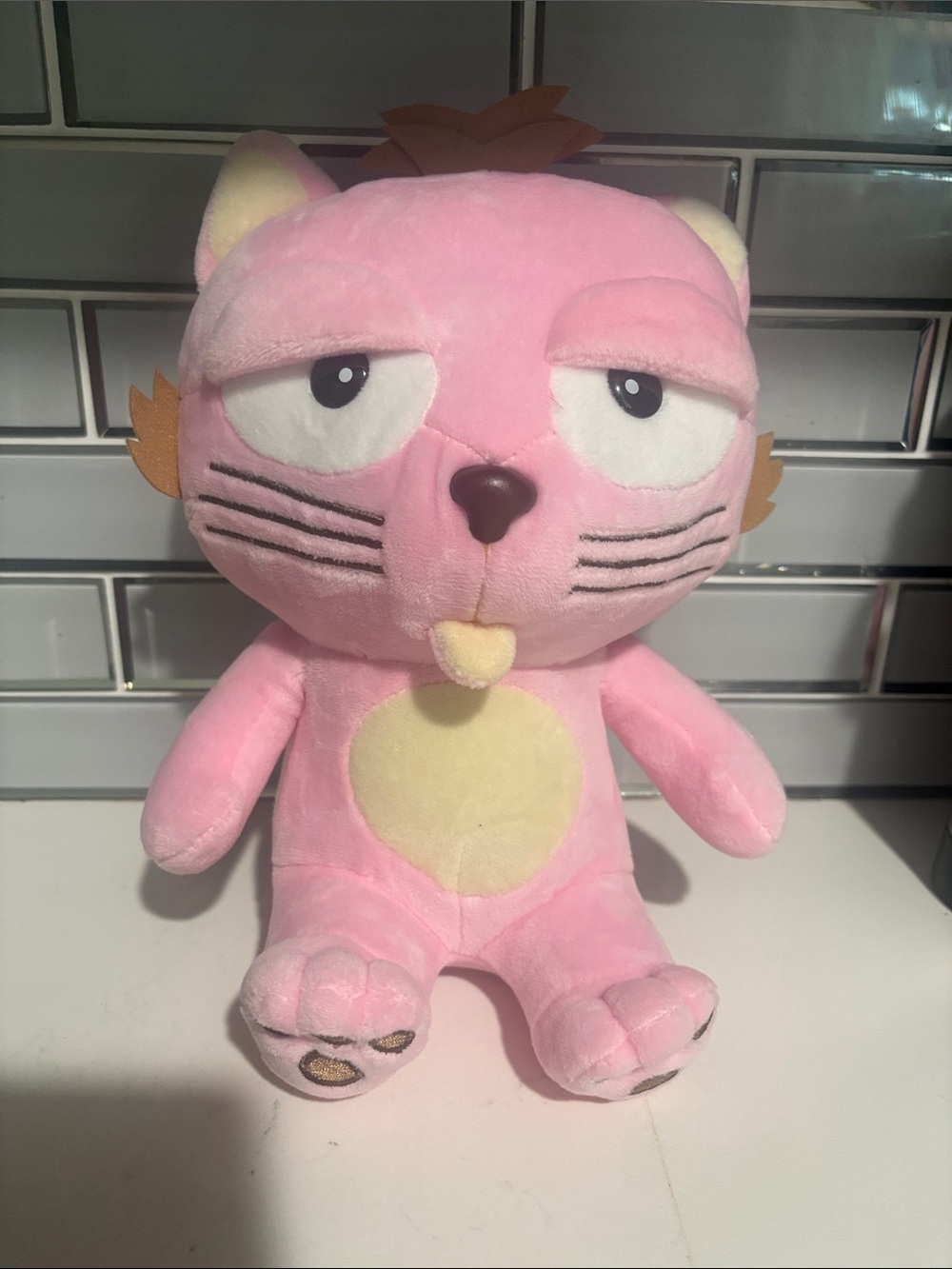 Dings Pink Plush Cat Toy - Soft Stuffed Pet Plush